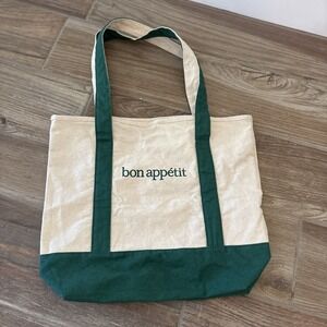 Vintage Bon‎ Appetit Soft Cotton Small Canvas Tote Bag